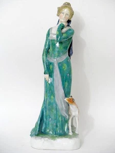 ENS Figura Galante Dama con Perro Figura Figura alrededor de 1900 Firmado - Imagen 1 de 11