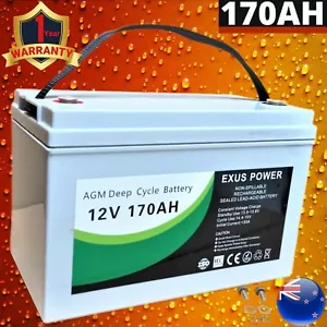 170AH 12V AGM Deep Cycle Battery SLA Lead Acid Camping Marine 4WD Solar Fridge - Picture 1 of 5