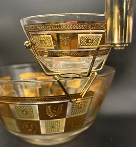Vintage MCM Georges Briard Chip Dip Schüssel Set KOMPLETT grüngold atomar griechische Sonne - Bild 1 von 13