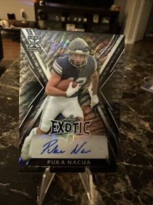 2023 Puka Nacua RC Auto #d /6 Leaf Exotic Elephant Scope SSP Rare BYU Rams