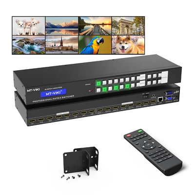 MT-VIKI 8x8 HDMI Matrix Switch 4K 30hz 8 in 8 out Switcher 3D with Web GUI RS232 - Image 1 of 4