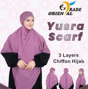 Pull on Instant 1Pc 3 layer Chiffon khimar scarf hijab  , Turkish - Picture 1 of 27