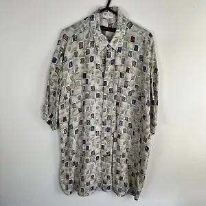 Vintage Jazzy Shirt Mens Large Patterned Graphic Festival Funky Multicolored - Picture 1 of 11
