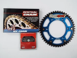 Husqvarna TC125 TE125 14-22 Gold Renthal Chain Supersprox Blue Stealth Sprockets - Picture 1 of 1
