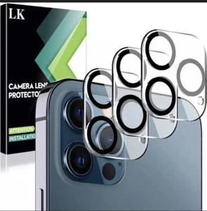 Lk 3 Pack Camera Lens Screen Protector Compatible With Iphone 12 Pro Max 6.1 - Picture 1 of 4