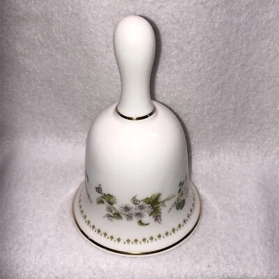 WEDGWOOD Mirabelle Bone China Bell England Floral Gold Trim Vintage Fine Decor - Image 1 of 4