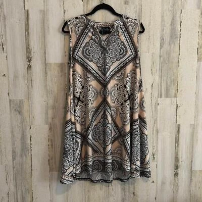 * Vestido para mujer talla mediana elegante sin mangas estampado intrincado verano cachemira Foto 1 de 4