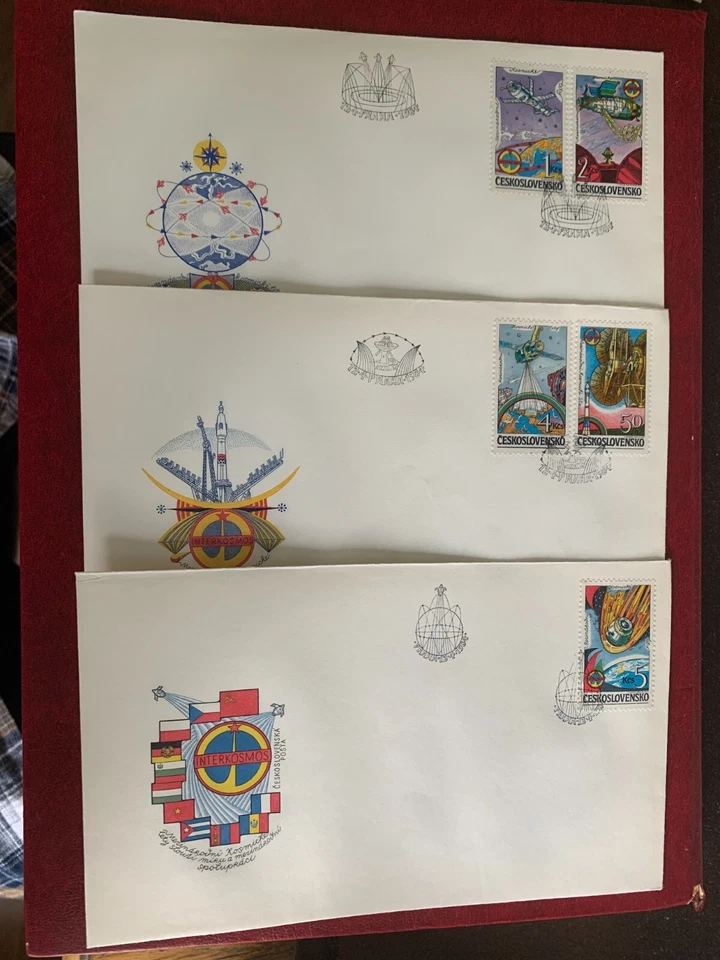 CZECHOSLOVAKIA 1984 FDC x 3 INTERCOSMOS SPACE PROGRAM SATELLITES - Image 1 of 1