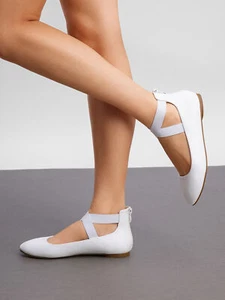 Women Slip On Flat Shoes Elastic Ankle Strap Lightweight Ballet Flats Size 5-12 - Picture 1 of 26