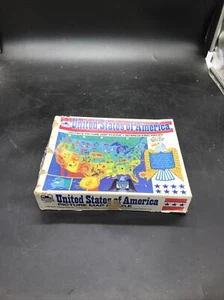 Vintage PICTURE MAP PUZZLE of The United States Of America. Free Ship! Pre Own!! - Picture 1 of 17