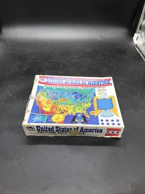 PUZZLE MAPA FOTOGRÁFICO VINTAGE de los Estados Unidos de América. ¡Envío gratis! ¡Pre propio!! Foto 1 de 4