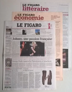 LE FIGARO N°18 296 du 05/06/2003 - Johnny Hallyday 60 ans/ Catholicisme en crise - Picture 1 of 12