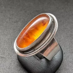 Vintage Designer Ring Silber 835 Bernstein Fischland alt RG 54/55 - Bild 1 von 6