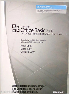 MS OFFICE BASIC 2007 | Vollversion | Dauerlizenz | Outlook + Excel + Word | DE - Bild 1 von 4