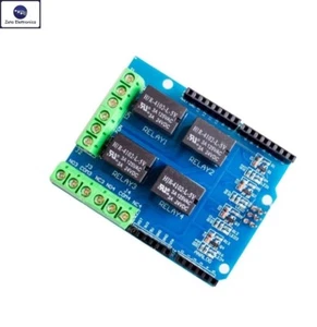 Relè MODULO ESPANSIONE PER ARDUINO UNO 5V SCHEDA 4 CANALI 3A AC DC RELAY SHIELD - Foto 1 di 4