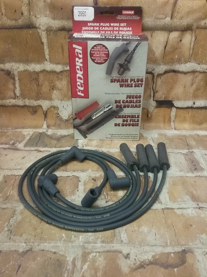Juego de cables de bujías Federal 2950 alta temperatura 7 mm negro  Foto 1 de 1