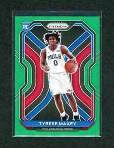 TYRESE MAXEY 2020-21 Panini Prizm Rookie RC #256 GREEN PRIZM 76ERS