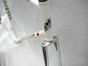 COLNAGO - WHITE HARLEQUIN STYLE- FRAME & FORKS EARLY 1980s - 57CM CTC CAMPAGNOLO - Picture 1 of 24