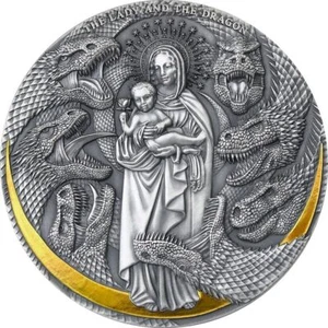 2021 Lady And The Dragon Apocalypse 3oz Silver Coin - Bild 1 von 4