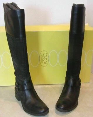 Botas hasta la rodilla de cuero negras Circa Joan & David CJTakara para mujer talla 6 1/2 Foto 1 de 4