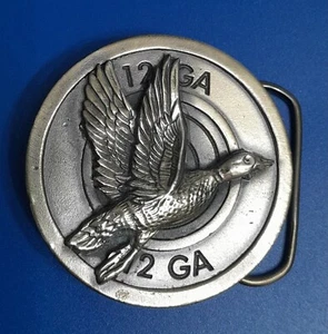 1980 Messing 12 GA Great American Buckle Co.  Entenjagd Gürtelschnalle  - Bild 1 von 3