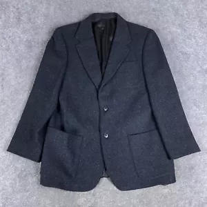 J Crew Blazer Uomo Medium Nero Grigio Cappotto Sportivo Giacca Misto Lana Alpaca Foderato - Foto 1 di 12