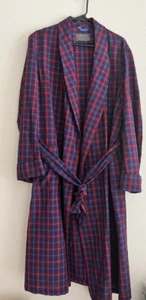 VTG Pendelton Sir Pendleton Mens Robes Blue Red Plaid 100% Virgin Wool Size M - Picture 1 of 6