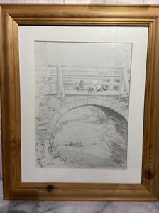 Winnie The Pooh IT WAS AN ANXIOUS MOMENT Framed Mounted Sketch Print 24” x 21” - Picture 1 of 12