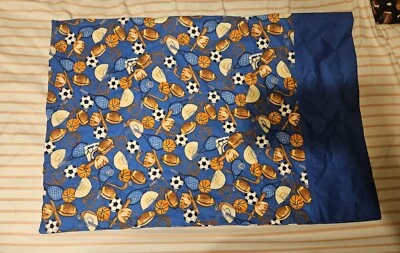 Pillow Case Sports Boys Baseball Football Basketball Bedding Bed Room Tennis - Image 1 of 2