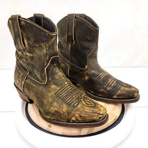 Roper Womens Dusty Distressed Sz 6.5 Cowboy Cowgirl Western Boots Snip Toe Brown - Picture 1 of 11