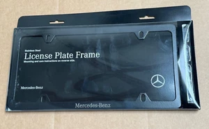 Marco de matrícula delgado negro genuino Mercedes-Benz grabado láser NUEVO - Imagen 1 de 4