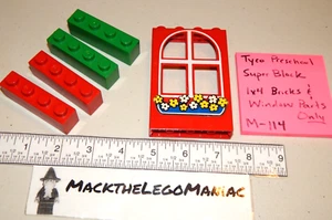 Tyco Preschool Super Block 1x4 mattone e finestra con adesivo floreale solo parti - Foto 1 di 6
