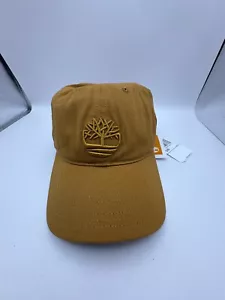 NWT Timberland Classic Logo Baseball Cap Gold Wheat Canvas Adjustable Hat Unisex - Picture 1 of 5
