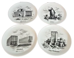 Vintage Lot Of 4 Kaiser W.Germany Porcelain Coasters/Small Dish Frankfurt Scenes - Imagen 1 de 14