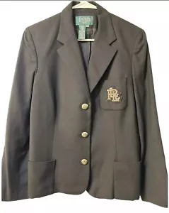 Blazer Ralph Lauren taglia 12P lana nero impreziosito crestato logo argento usato in ottime condizioni - Foto 1 di 11