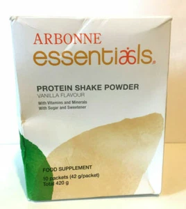 ARBONNE ESSENTIALS PROTIEN SHAKE POWDER 10X 42G VANILLA FLAVOUR VEGAN Packets - Picture 1 of 1