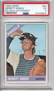 Merritt Ranew Baseball Topps #62 Angels Sold statement above stats on back - Bild 1 von 2
