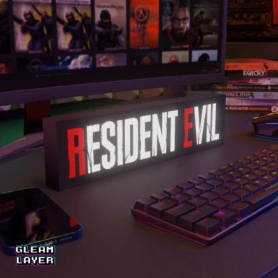 Resident Evil Led Gaming Lightbox RGB Light Sign - Image 1 of 4