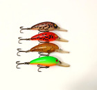 (4) Bomber Model A 7A Screw Tail Crankbaits Screwtail Fishing Lures Lot of 4