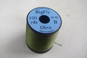 1x80 yards BIG FLY 3/0 Fil de montage OLIVE mouche peche truite mosca fliegen - Photo 1/1