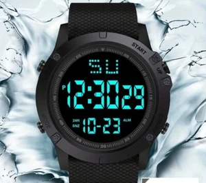 Men's Digital Sports Watch Military Tactical LED Backlight Wristwatch Waterproof - Picture 1 of 6