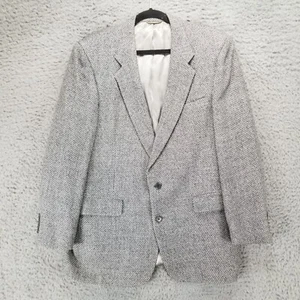 Christian Dior Jacket Mens 44R Gray Virgin Wool Long Sleeve Tweed Blazer *Read* - Picture 1 of 14