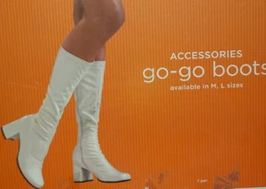 Go Go Boots Halloween Party Hat Trick or Treat Costume Large 9-10 white new - Picture 1 of 1