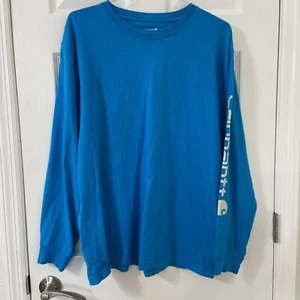CARHARTT Shirt MENS Large HEAVYWEIGHT Long Sleeve TEE LOOSE FIT Blue - Afbeelding 1 van 6