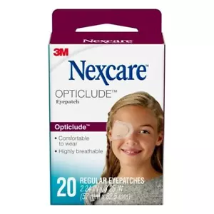 3M Nexcare Opticlude Orthoptic Eye Patch First Aid Gentle to Skin 20ct 3 Pack - Picture 1 of 5