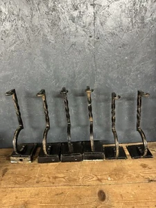 Wall Lights Black Metal Blacksmith Made X 6 Wall Lights Lamps - Picture 1 of 7