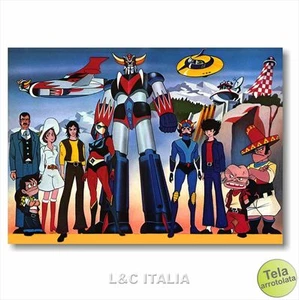 Goldrake 2 STAMPA SU TELA PER QUADRO MODERNO UFO ROBOT MARVEL MANGA QUADRI - Foto 1 di 1