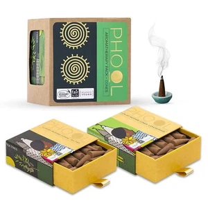 INCENSO DI LUSSO PHOOL - Confezione aromaterapia (80 coni Dhoop biologici 100% biologici - Foto 1 di 8