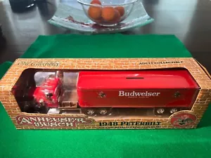 Anheuser Busch 1948 Peterbilt metallo pressofuso chiusura monete banca in scatola originale - Foto 1 di 15
