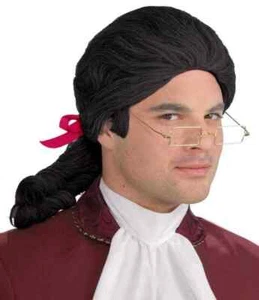 Adult Historical Colonial Ponytail Wig Brown Costume Accessory Halloween Play - Picture 1 of 1